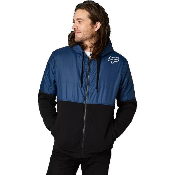 Coton Ouaté avec Fermeture Éclair Lindon Sasquatch Bleu/Noir incliné de face