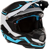 Casque de Motocross ATR-2 Drive Blanc/Bleu incliné de face