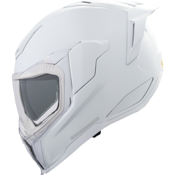 Casque Intégral de Moto Ultraflite Blanc, côté gauche