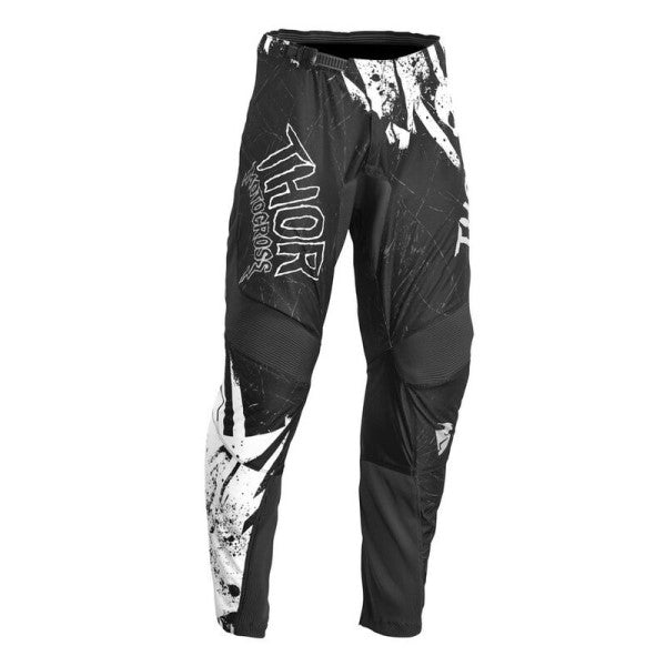 Pantalon de Motocross Sector Gnar Junior noir blanc, en face