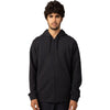 Coton Ouaté avec Fermeture Éclair Rise Noir essayage de face