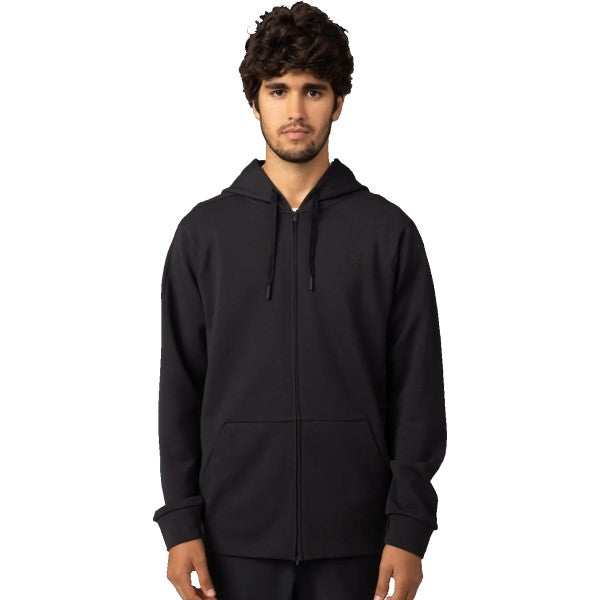 Coton Ouaté avec Fermeture Éclair Rise Noir essayage de face