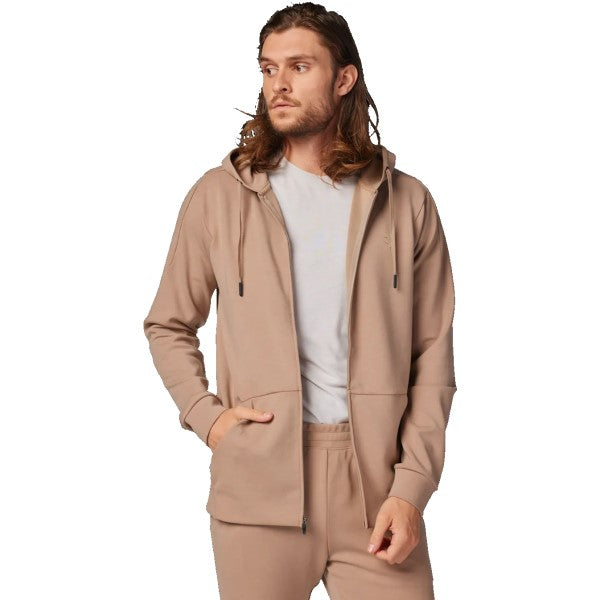 Coton Ouaté avec Fermeture Éclair Rise Beige dézippé de face