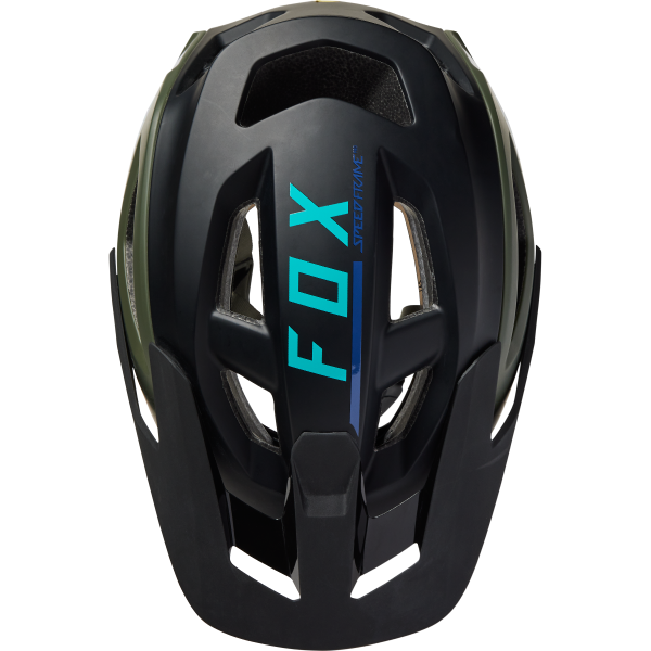 Casque de Vélo Ouvert FOX Speedframe Pro Blocked Vert Armée Dessus