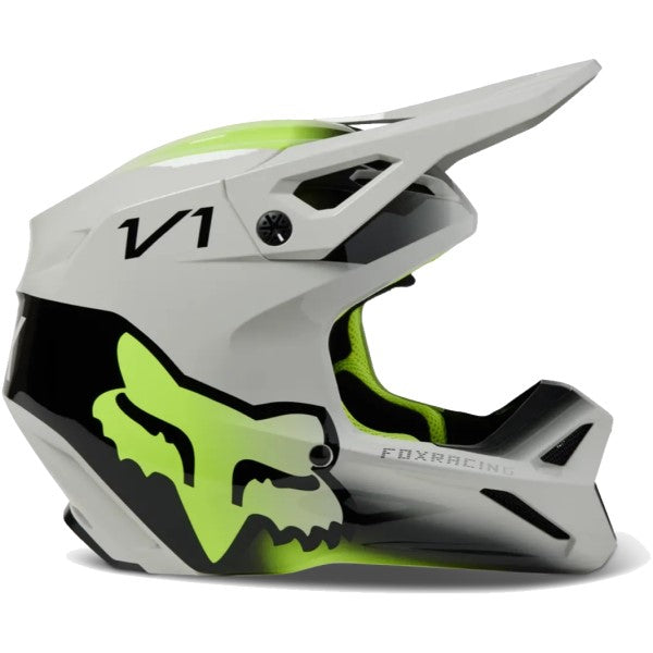 Casque de Motocross V1 Toxsyk Junior Gris/Jaune de gauche