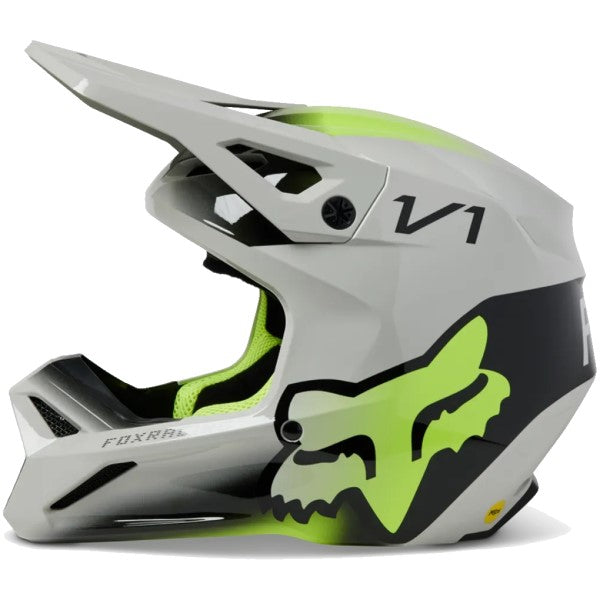 Casque de Motocross V1 Toxsyk Junior Gris/Jaune de droite