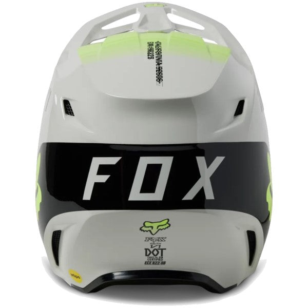 Casque de Motocross V1 Toxsyk Junior Gris/Jaune de dos