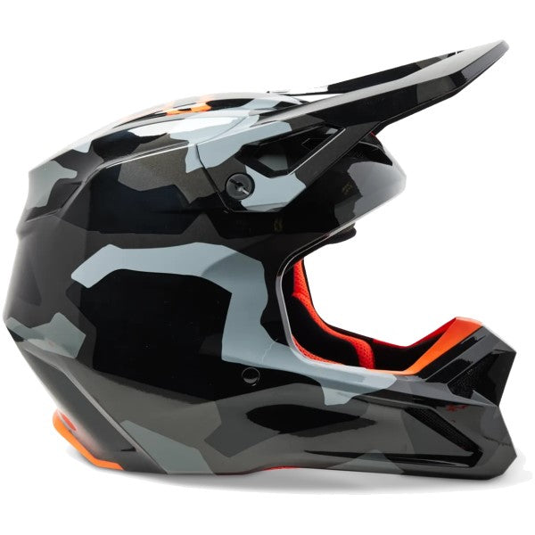 Casque de Motocross V1 Bnkr Junior Camo/Gris de gauche