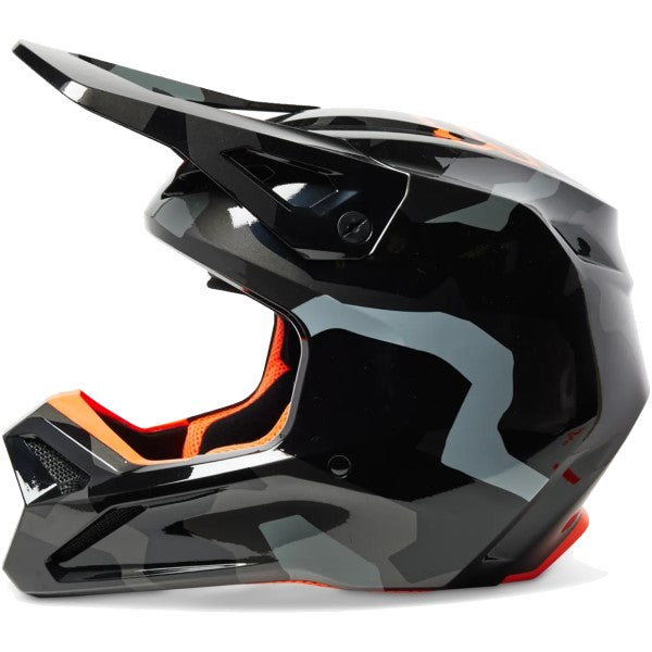 Casque de Motocross V1 Bnkr Junior Camo/Gris de droite
