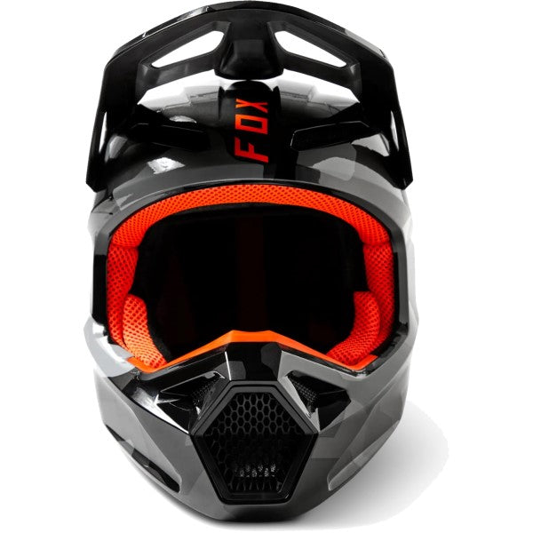Casque de Motocross V1 Bnkr Junior Camo/Gris de face