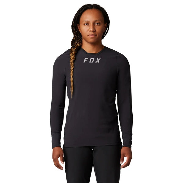 Maillot de Vélo Defend Thermal Femme/Fox/noir, de face