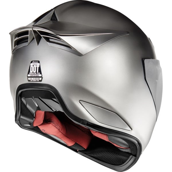 Casque Intégral de Moto Domain Cornelius Argent incliné de dos