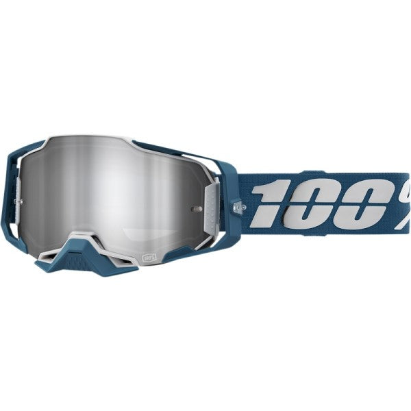 Lunettes de Motocross Armega Lentille Miroir 100% Gris/Blanc