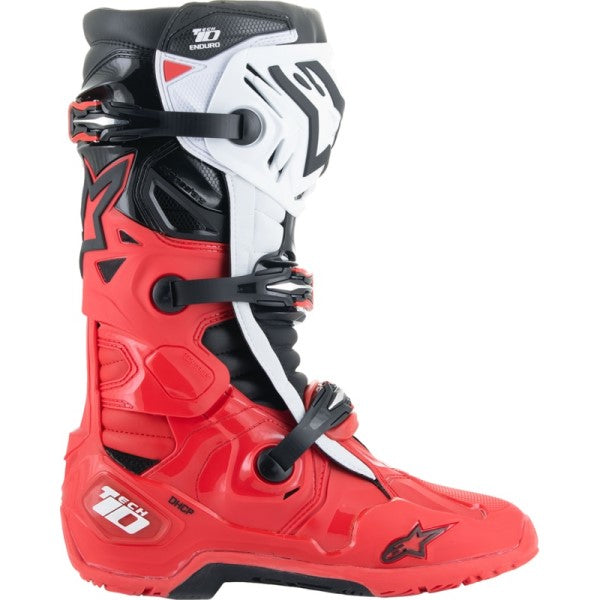 Bottes de Motocross Tech 10 Enduro Rouge/Noir de gauche