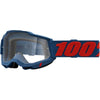 Lunettes de Motocross Accuri 2 à Lentille Claire 100% bleu et rouge