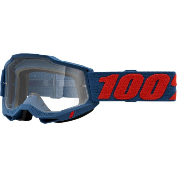 Lunettes de Motocross Accuri 2 à Lentille Claire 100% bleu et rouge