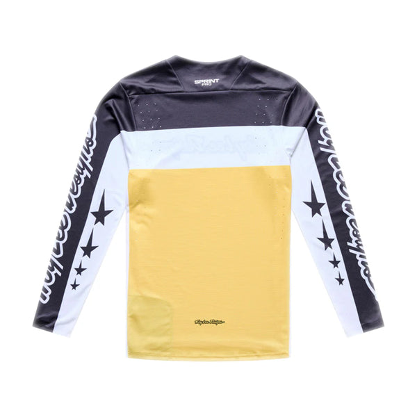 Chandail de vélo Sprint Pro Yo Moto Troy Lee Designs Jaune/Gris, de dos