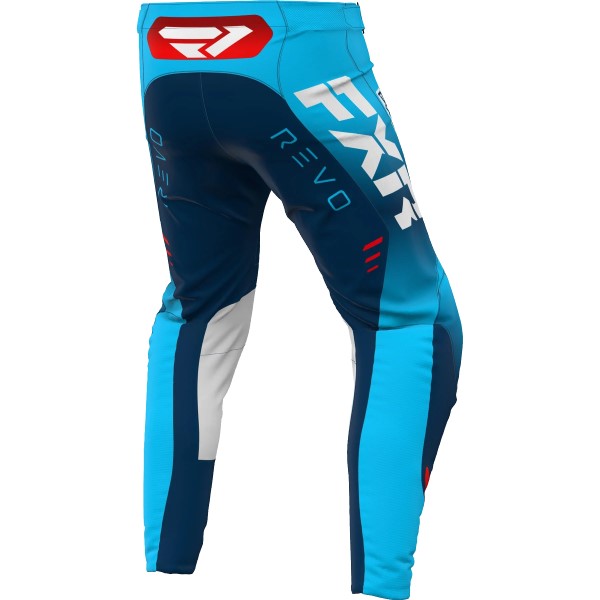 Pantalon de Motocross Revo Bleu/Blanc/Rouge de derrière