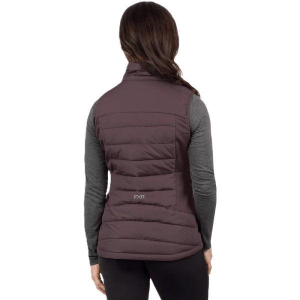 Manteau Matelassé Phoenix Sans Manche Femme Mauve, Dos