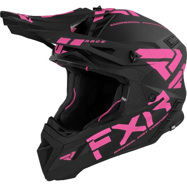 Casque de Snowcross Helium Race Avec Boucle à Libération Rapide Noir/Rose