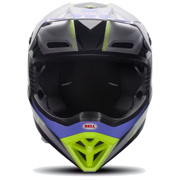 Casque de Motocross MX-10 Intake Édition Limitée Mauve/Vert de face