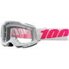 Lunettes de Motocross Accuri 2 à Lentille Claire Junior 100% Blanc/Rose