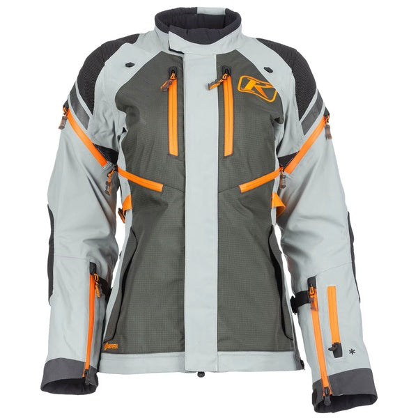Manteau de Moto Artemis Femme Klim Gris/Orange de face