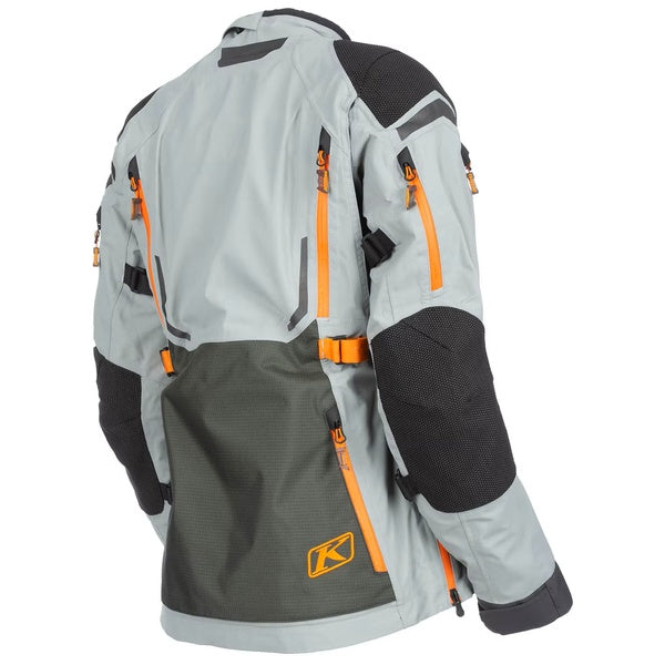 Manteau de Moto Artemis Femme Klim Gris/Orange incliné de dos à gauche