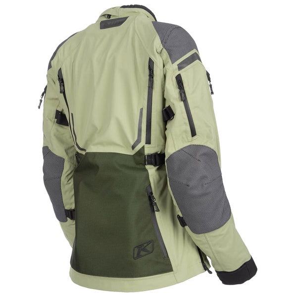 Manteau de Moto Artemis Femme Klim Vert incliné de dos