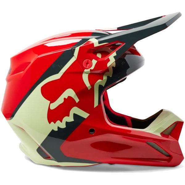 Casque de Motocross V1 Xpozr Rouge/Jaune de gauche