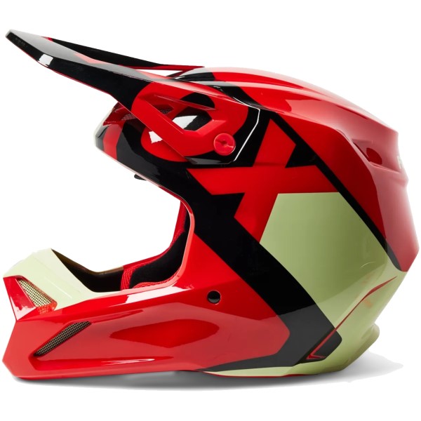 Casque de Motocross V1 Xpozr Rouge/Jaune de droite