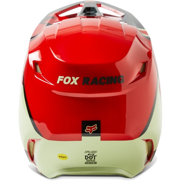 Casque de Motocross V1 Xpozr Rouge/Jaune de dos