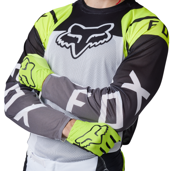 Chandail de Motocross Fox Airline Sensory Jaune Modèle Bras