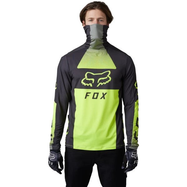 Chandail de Motocross Ranger Drive Krux SXS Haute-Visibilité/Noir essayage de face