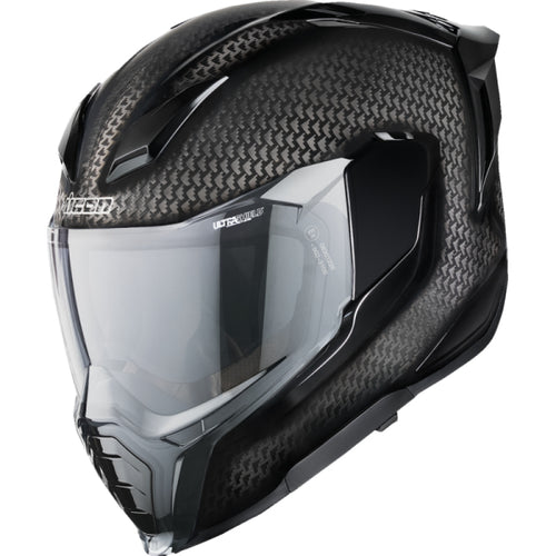Casque de Moto intégral Ultraflite Caron Icon Noir, de face 