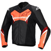 Manteau de Moto Faster v3 Noir/Orange, de face
