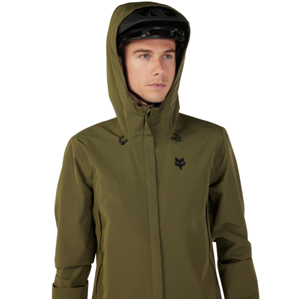 Veste de Vélo FOX Ranger 2,5-C Imperméable Olive Casque