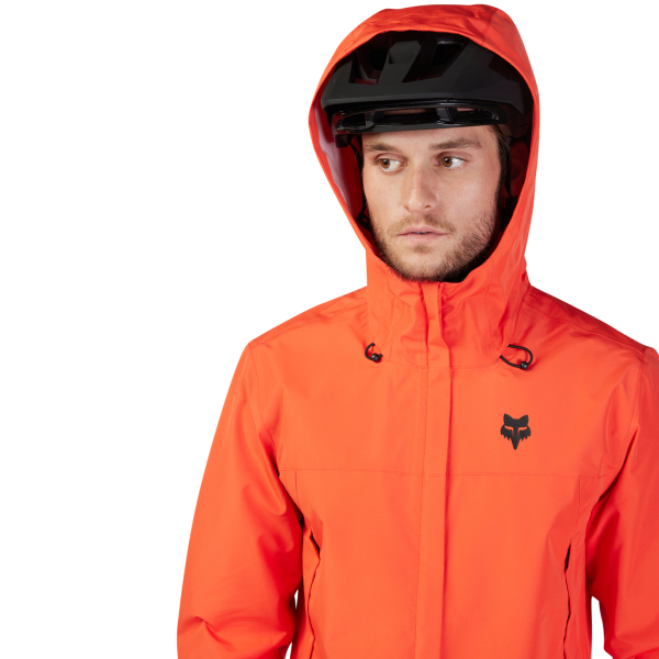 Veste de Vélo FOX Ranger 2,5-C Imperméable Orange Casque