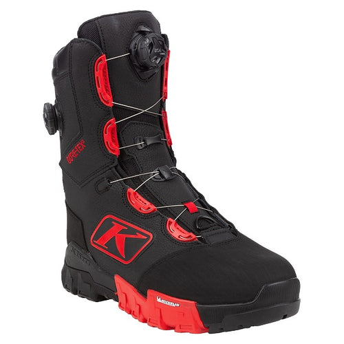 Bottes de Motoneige Adrenaline Pro S GTX BOA Klim noir et rouge, de 3/4