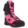 Bottes de Motoneige Adrenaline Pro S GTX BOA Klim noir et rose, de 3/4