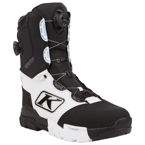 Bottes de Motoneige Adrenaline Pro S GTX BOA Klim noir et blanc, de 3/4