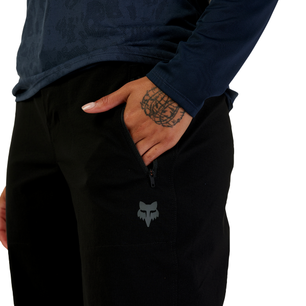 Pantalon de Vélo FOX Ranger Femme Noir Poche