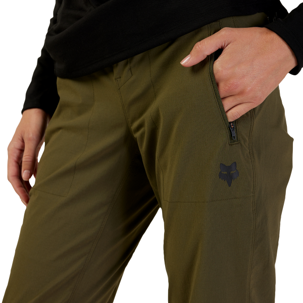 Pantalon de Vélo FOX Ranger Femme Vert Poche