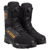 Bottes de Motoneige Klutch GTX BOA Klim noir et orange, de 3/4