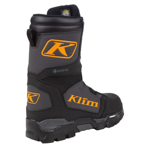 Bottes de Motoneige Klutch GTX BOA Klim noir et orange, arrière