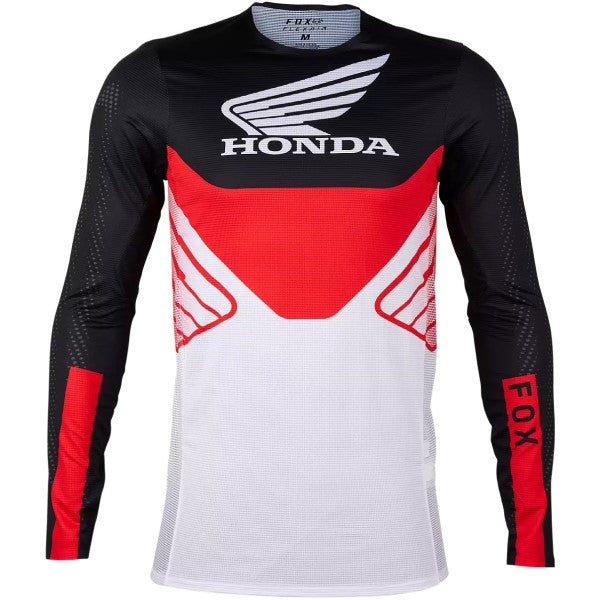 Chandail de Motocross Flexair Honda Noir/Blanc/Rouge de face