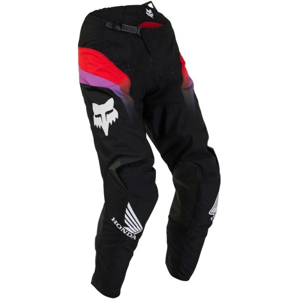 Pantalon de Motocross 180 Honda Noir/Multicolore incliné de face