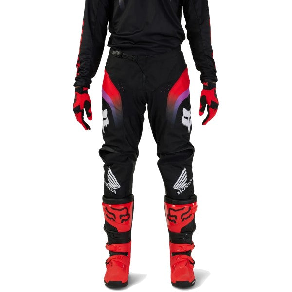 Pantalon de Motocross 180 Honda Noir/Multicolore essayage de face