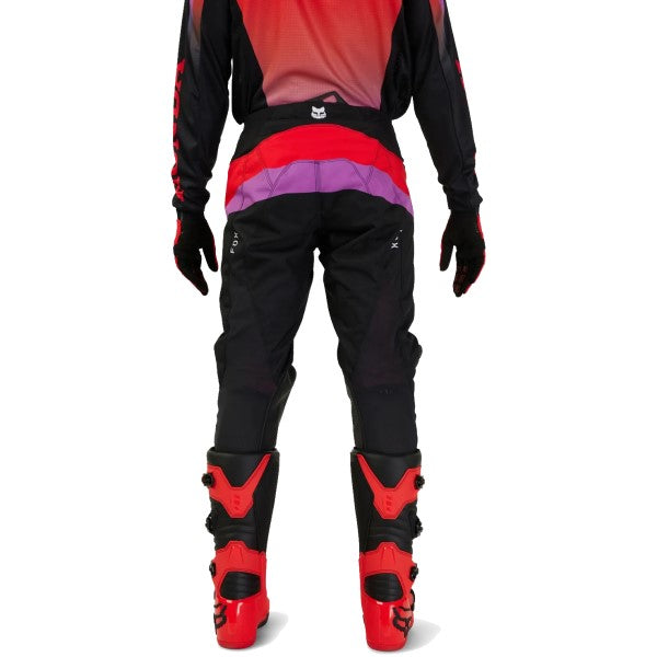 Pantalon de Motocross 180 Honda Noir/Multicolore essayage de dos