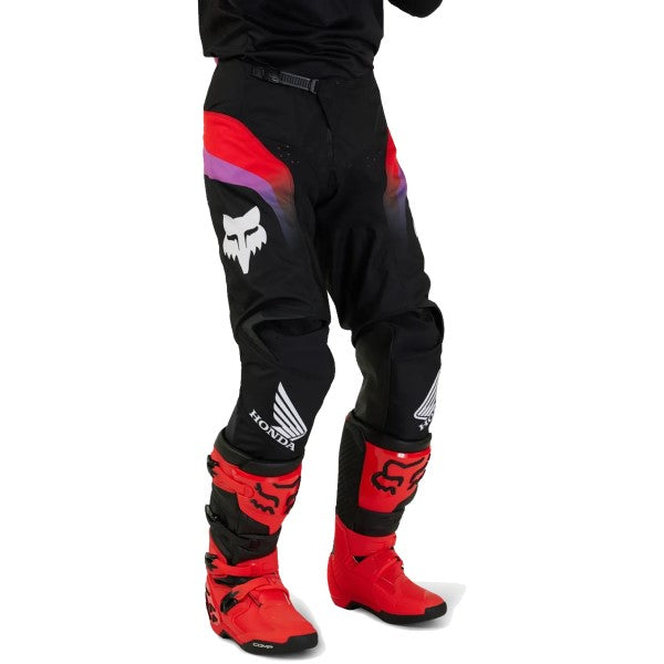 Pantalon de Motocross 180 Honda Noir/Multicolore essayage de gauche
